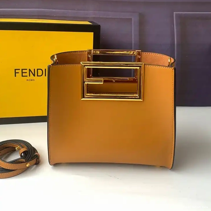 Affordable Leather Brown Calf Fendi Small In Way Bag 0602